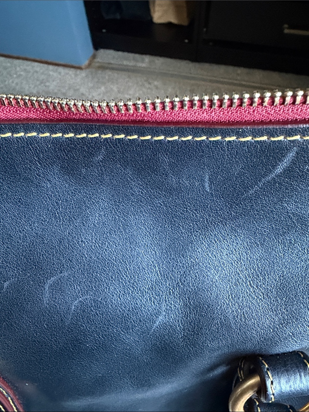 Dooney & Bourke Florentine Satchel- Navy - Picture 13 of 14